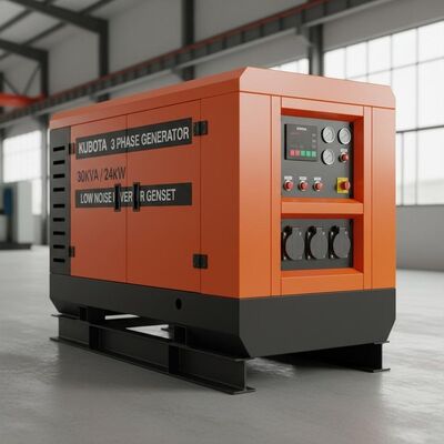مولد عاكس عالي الجودة KUBOTA مولدات ثلاثية المراحل 30kva 24kw مولد الديزل الصامت Genset مولد صامت والضجيج المنخفض
